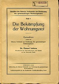 Saitzew, Die Bekämpfung der Wohnungsnot. (Umschlag)