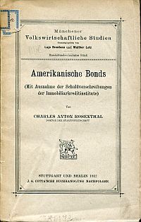 Rosenthal, Amerikanische Bonds. (Umschlag)