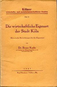 Kuske, Die wirtschaftliche Eigenart der Stadt Köln. (Umschlag)