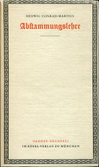 Conrad-Martius, Abstammungslehre. (Umschlag)