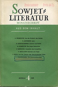 Sowjet-Literatur. Monatsschrift, Heft 4 (1949) (Umschlag)