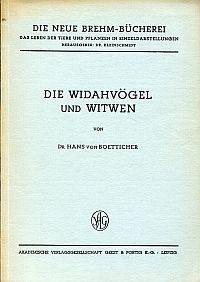 Boetticher, Die Widahvögel und Witwen. (Umschlag)