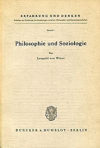 Wiese, Philosophie und Soziologie. (Umschlag)