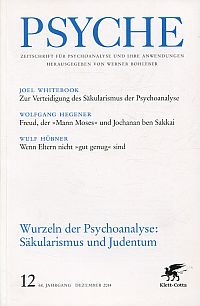 Wurzeln der Psychoanalyse: Säkularismus und Judentum. (Umschlag)