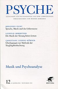 Musik und Psychoanalyse. (Umschlag)