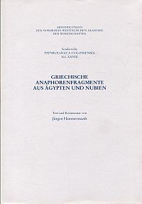 Hammerstaedt, Griechische Anaphorenfragmente aus Ägypten und Nubien. (Umschlag)