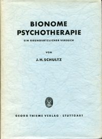 Schultz, Bionome Psychotherapie. (Umschlag)