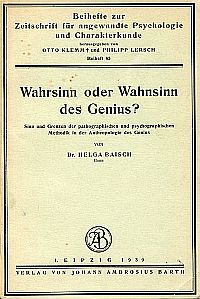 Baisch, Wahrsinn oder Wahnsinn des Genius? (Umschlag)
