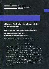 „Hackers Werk wird eines Tages wieder entdeckt werden!“. (Umschlag)
