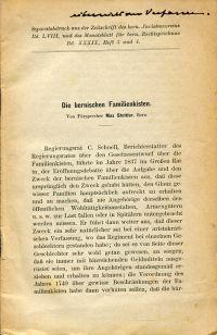 Stettler, Die bernischen Familienkisten. (Umschlag)