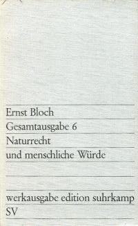 Bloch, Naturrecht und menschliche Würde. (Umschlag)