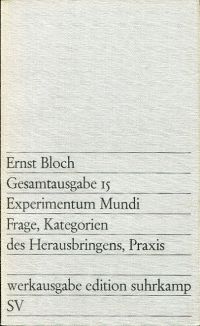 Bloch, Experimentum mundi. (Umschlag)