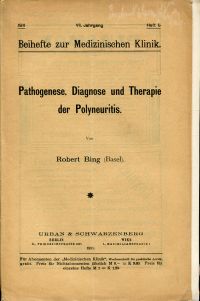 Bing, Pathogenese, Diagnose und Therapie der Polyneuritis. (Umschlag)