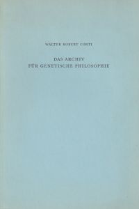 Corti, Das Archiv für genetische Philosophie. (Umschlag)