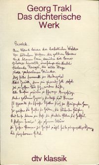Trakl, Das dichterische Werk. (Umschlag)