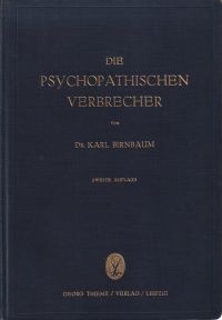 Birnbaum, Die psychopathischen Verbrecher. (Umschlag)