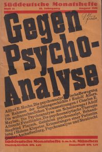 Gegen Psychoanalyse. (Umschlag)