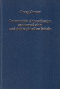 Cantor, Gesammelte Abhandlungen mathematischen und philosophischen Inhalts. (Umschlag)
