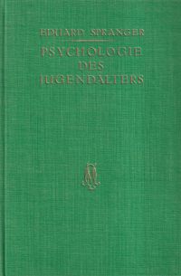 Spranger, Psychologie des Jugendalters. (Umschlag)