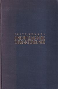 Künkel, Einführung in die Charakterkunde. (Umschlag)