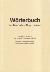 Raspe, Wörterbuch des Kent'schen Repertoriums. (Umschlag)