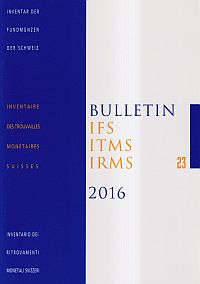 Bulletin IFS, ITMS, IRMS / IFS, Inventar der Fundmünzen der Schweiz, 23 (2016) (Umschlag)