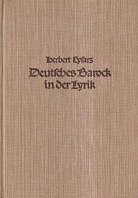 Cysarz, Deutsches Barock in der Lyrik. (Umschlag)