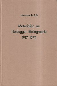 Sass, Materialien zur Heidegger-Bibliographie. (Umschlag)