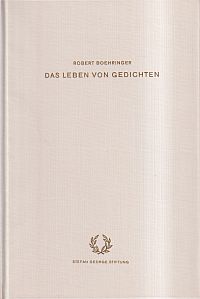 Boehringer, Das Leben von Gedichten. (Umschlag)