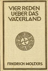 Wolters, Vier Reden über das Vaterland. (Umschlag)