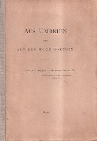 Vischer-Merian, Aus Umbrien und auf dem Wege dorthin. (Umschlag)