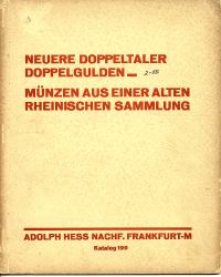 Adolph Hess Nachf. Katalog 199. Neuere Doppeltaler, Doppelgulden, Taler und Guld (Umschlag)