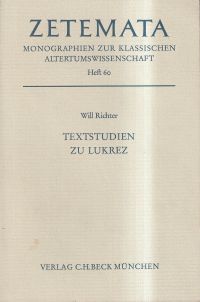 Richter, Textstudien zu Lukrez. (Umschlag)