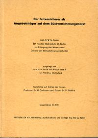 Hangartner, Der Erstversicherer als Angebotsträger auf dem Rückversicherungsmark (Umschlag)