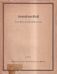 Bertram, Heinrich von Kleist. (Umschlag)