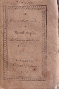 Le Conservateur suisse, ou Recueil complet des Etrennes helvétiennes. Tome II. (Umschlag)