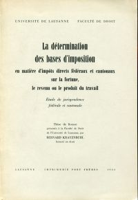 Krayenbühl, La détermination des bases d'imposition en matière d'impôts directs (Umschlag)