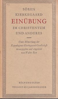 Kierkegaard, Einübung im Christentum. (Umschlag)
