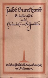 Burckhardt, Briefwechsel mit Heinrich von Geymüller. (Umschlag)